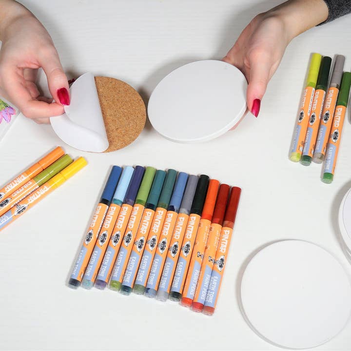 Pintar Art Supply - Wholesale Marker - Pintar Earth Tone Color 20 Pack Paint Pens Acrylic Paint Pen Set with Extra Fine 0.7mm Tip | Use on Rocks, Canvas, Glass, Ceramics, Plastic, Porcelain8