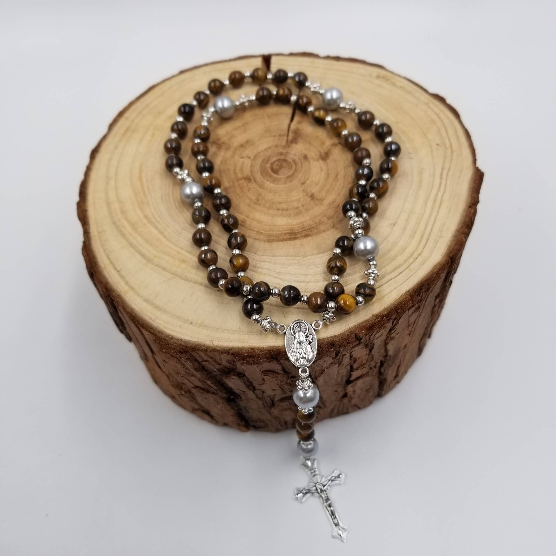 CHAKRA JEWELRY – wholesale Pendant/charm necklace – Natural Stone Bead Cross Necklace1