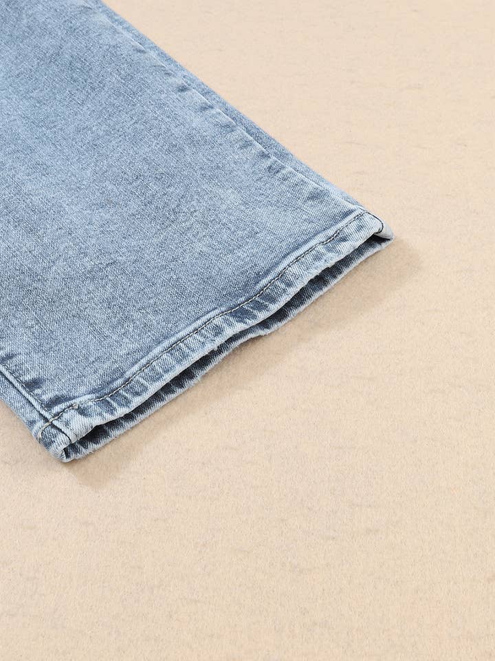 FULL TIME PURCHASE - Wholesale Jeans - Women's - Light Wash Frayed Slim Fit High Waist Jeans11