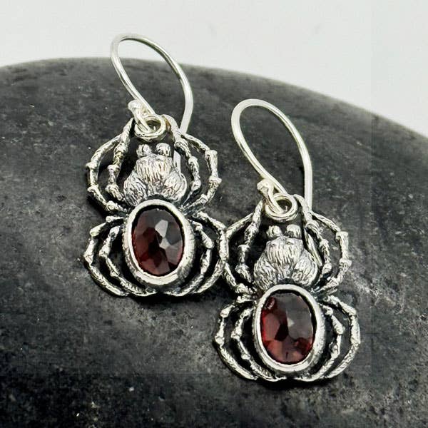Goddess Design Studio - Wholesale Dangle Earrings - Sterling Silver Spider Earrings & Pendant, Gemstone Body! 2