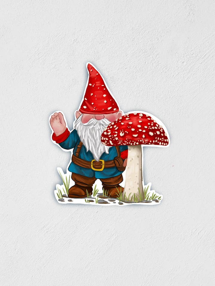 Garden Gnome Sticker | Garden Decal | Waterproof for wholesale by Little Rocks Design