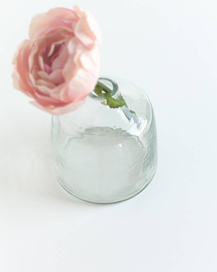 Creative Women - Vente Vases - Vase à bouton en verre soufflé martelé Bella2