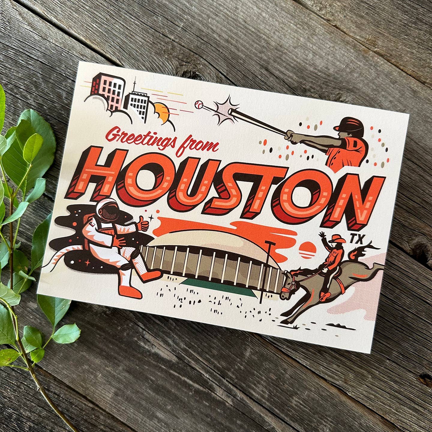 Bryan Spear Studio - Wholesale Postcard - Greetings from Houston Postcard1