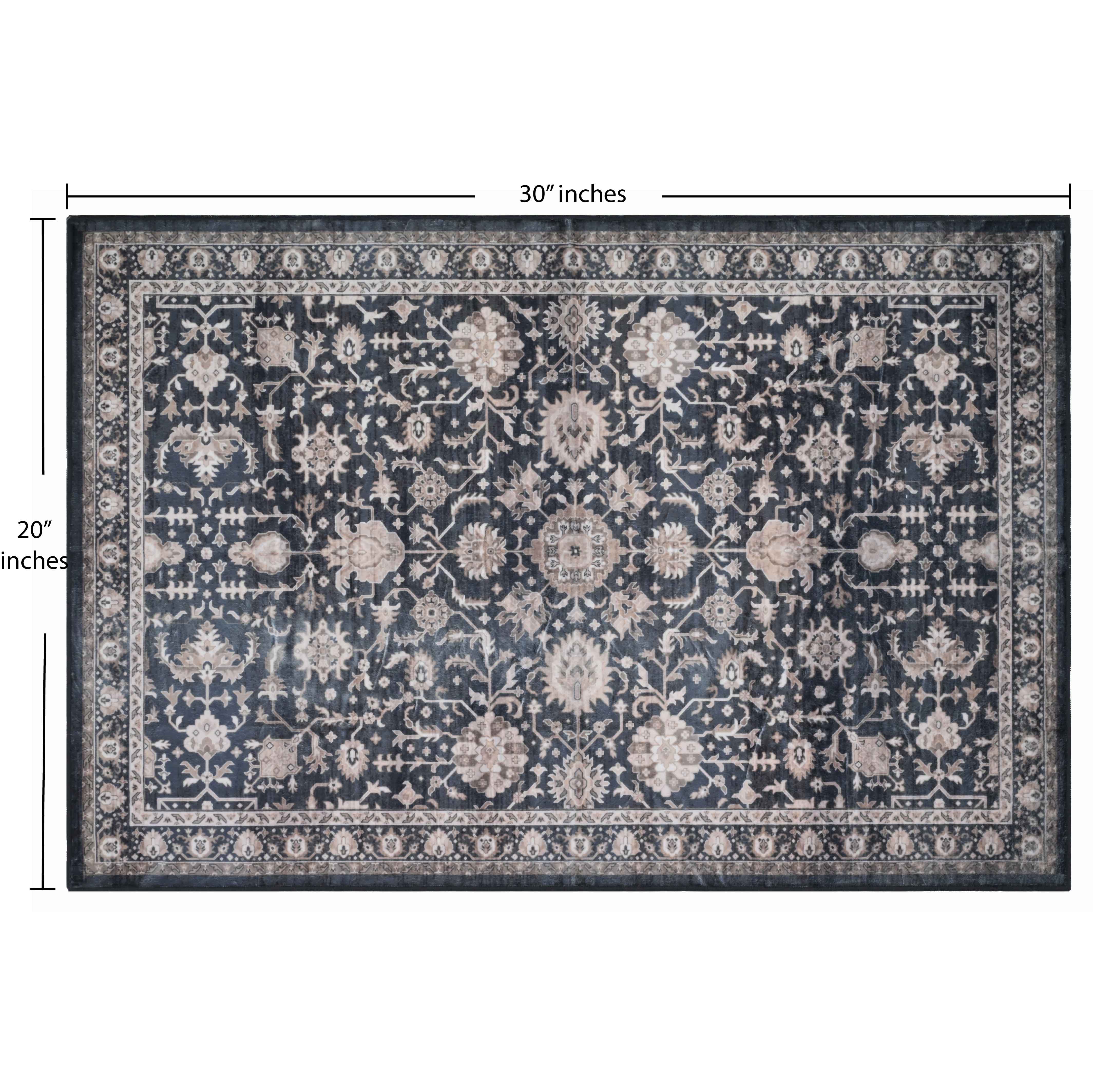 Bed Bath Fashions - Wholesale Area Rug - Bibb Home Washable Flannel Printed Accent Rug with Latex Bac1