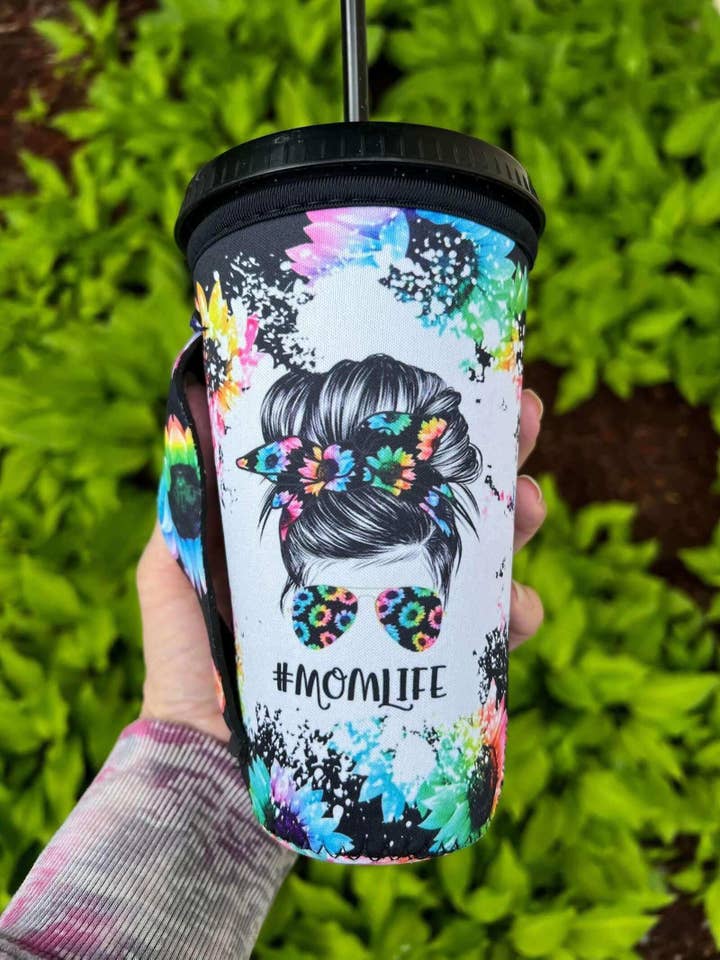 20 OZ MOMLIFE Bright Sunflower Cup Cover Sip Sleeve Fits 20-32 OZ Cups for wholesale by Sip Sleeves ~ Insulated Cup Sleeves and Drink Accessories