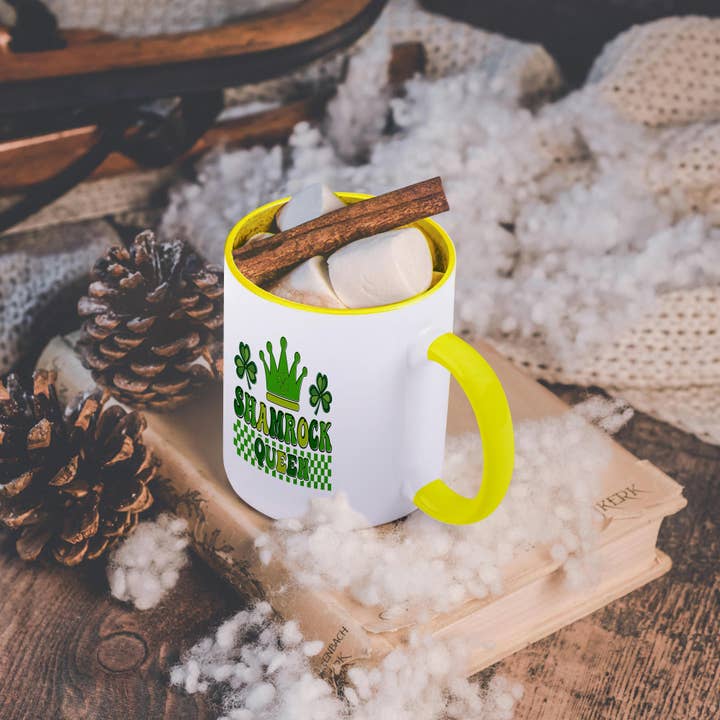 3dRose - Wholesale Coffee Mug - 3dRose, Cute Green St Patricks Day Shamrock Queen Illustration, Mug5