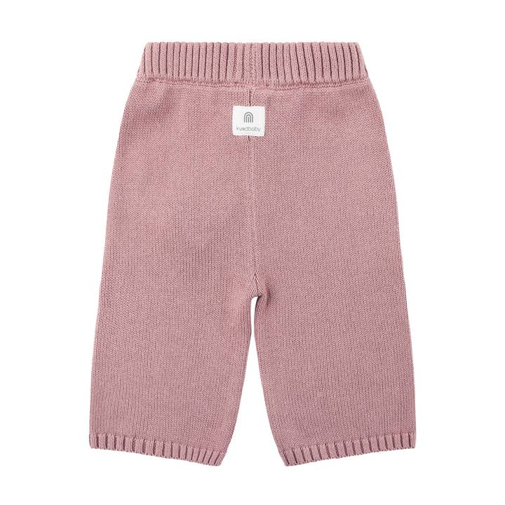 Kynd Baby - Wholesale Trousers – Kids - Embroidered Knit Flare Pant - Wood Rose4