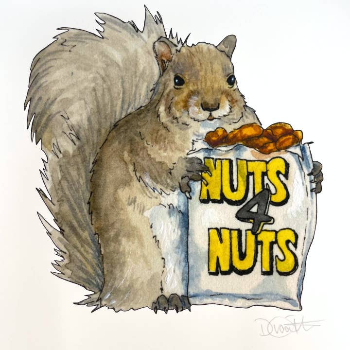 NYC Nødder til Nødder Egern Print for engroshandel hos Diana Teeter Art