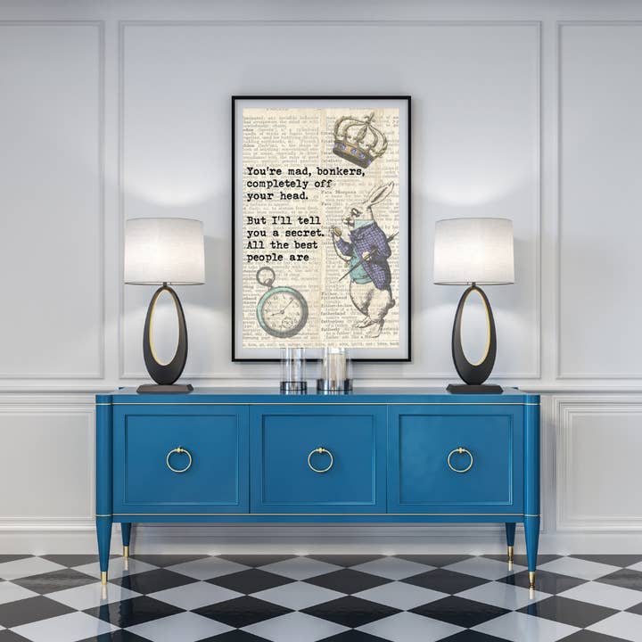 Fairy Bread Designs - Wholesale Art print - Alice in Wonderland You're Mad3