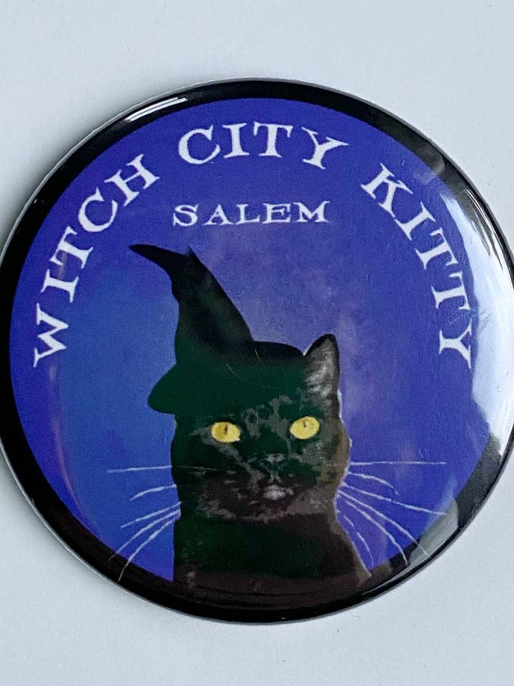 Witch City Kitty 3” Magnet- Purple for wholesale by Notso Kitty