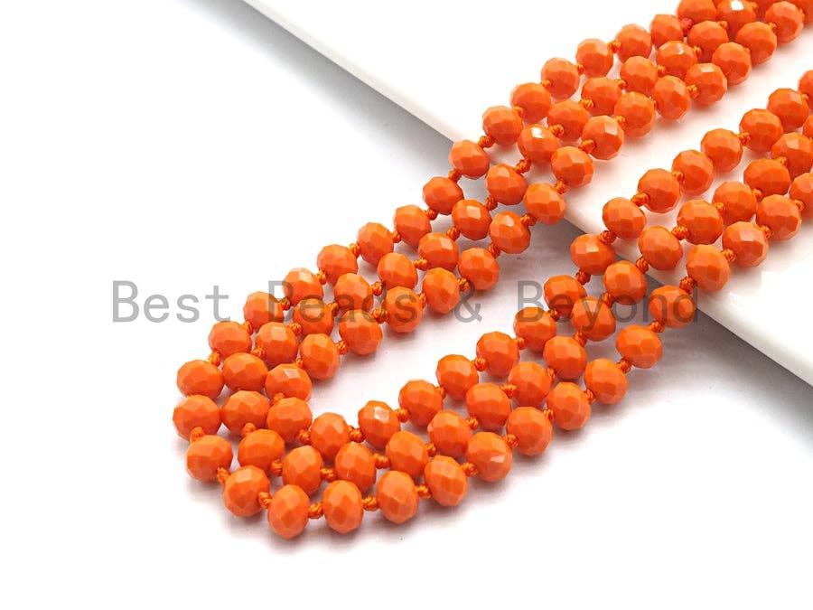 BestBeads&Beyond - Wholesale Beaded/Pearl Necklace - 60" Extra Long Hand Knotted Crystal Necklace, sku#D352