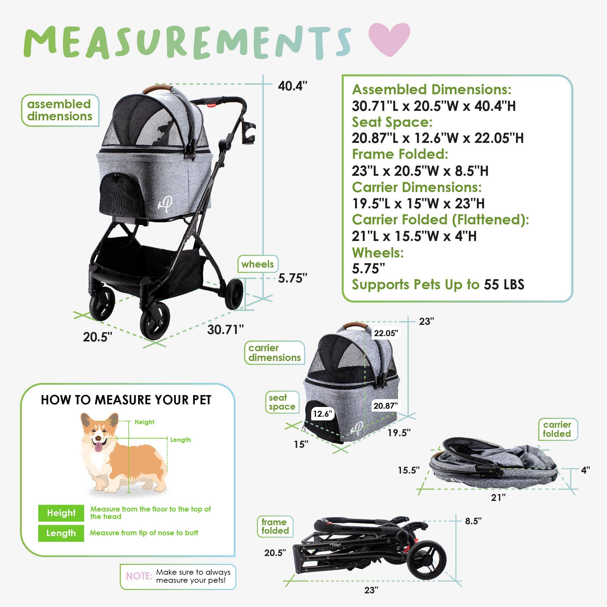 Only An Ocean Europe – wholesale Transportbur – Katt och hund – Petique 3-i-1 resesulky för husdjur med tri-fold design1