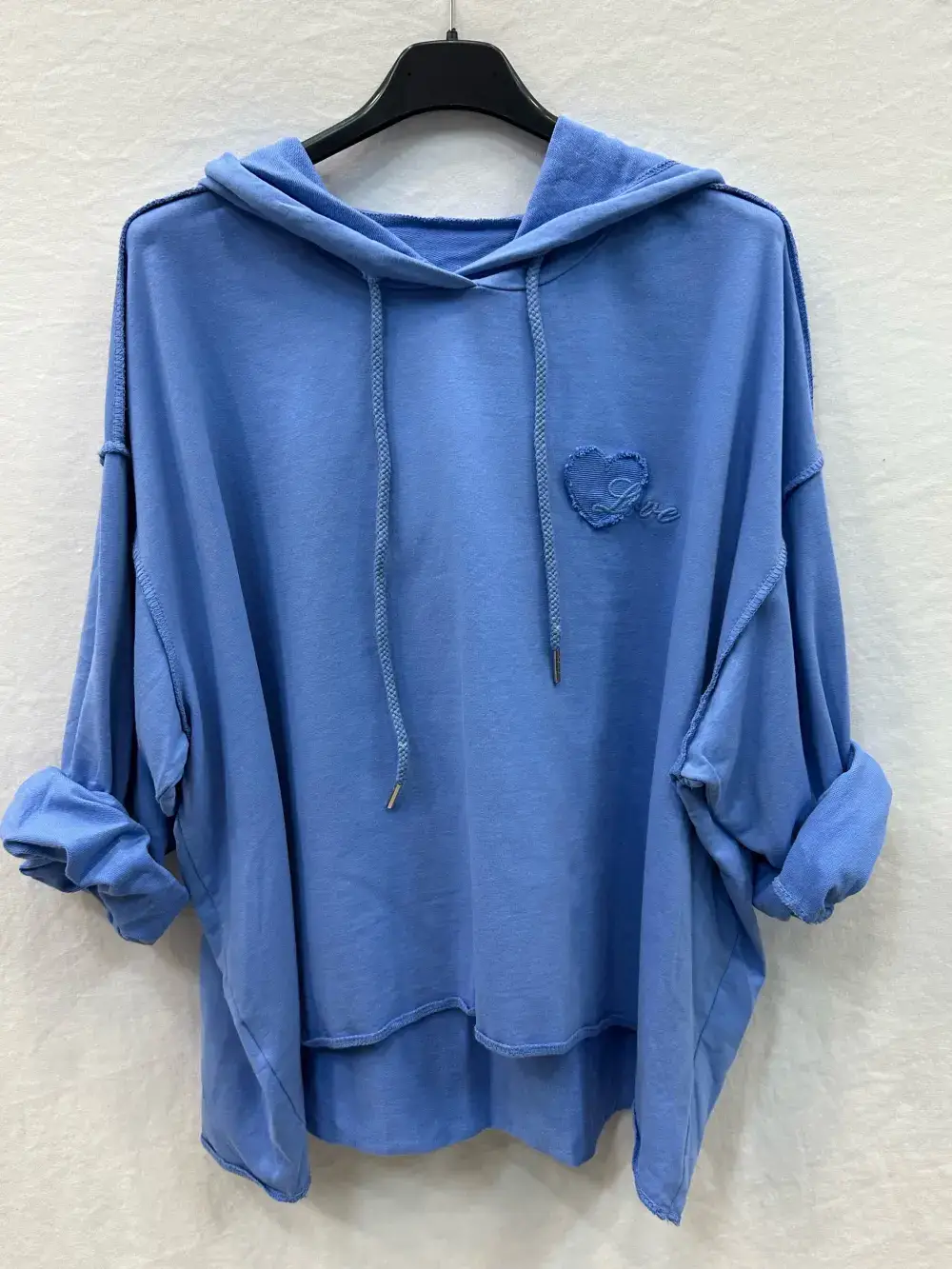 Mimi & Gogo – Großhandel Sweatshirt – Damen – Besticktes Patchwork-Sweatshirt Love, Einheitsgröße6