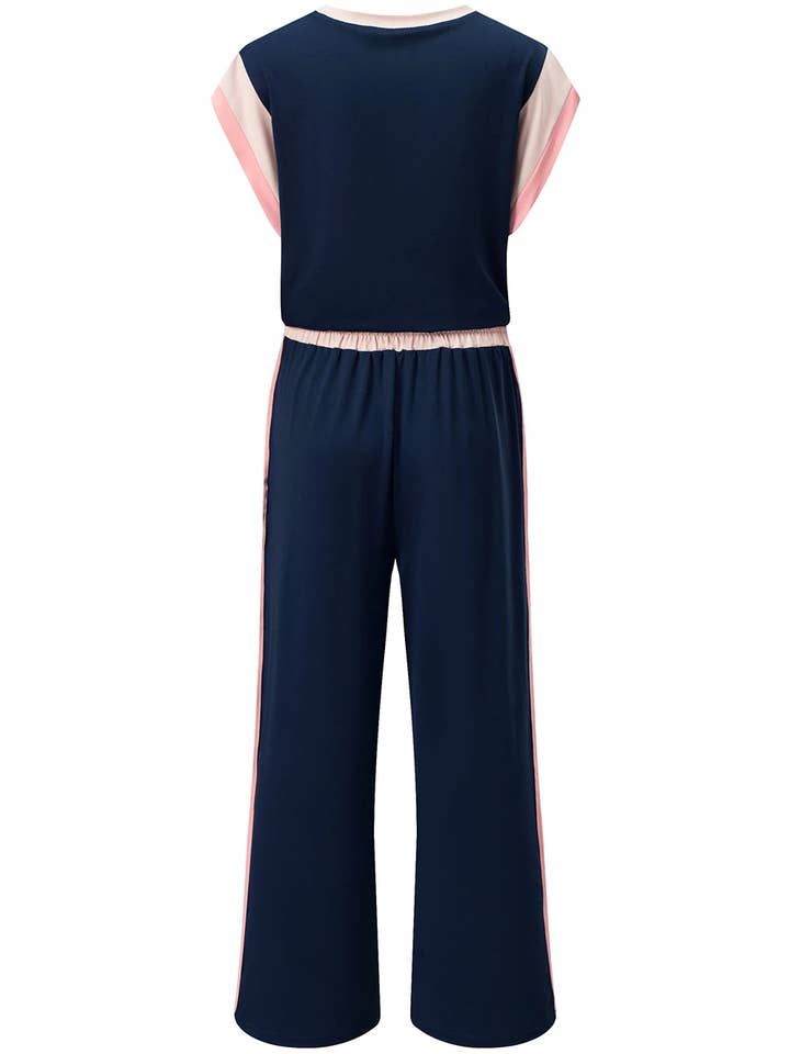 Lovesoft - Wholesale Lounge Set - Women's - Multicolor Color Block Detail Casual Two-piece Set27