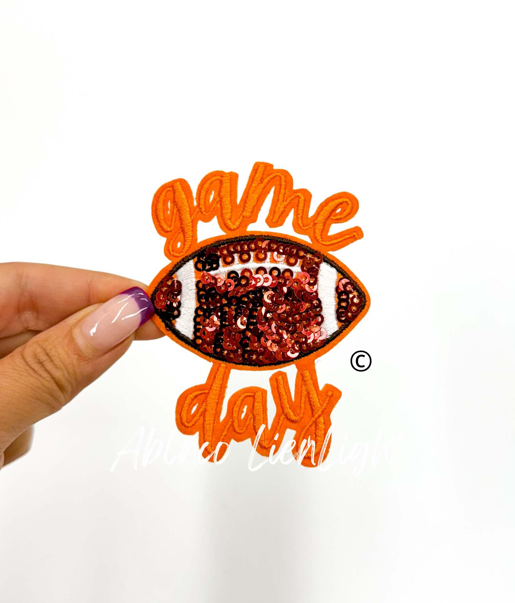 ABLNco - Wholesale Patch - 3” game day football sequins embroidery patch iron on9