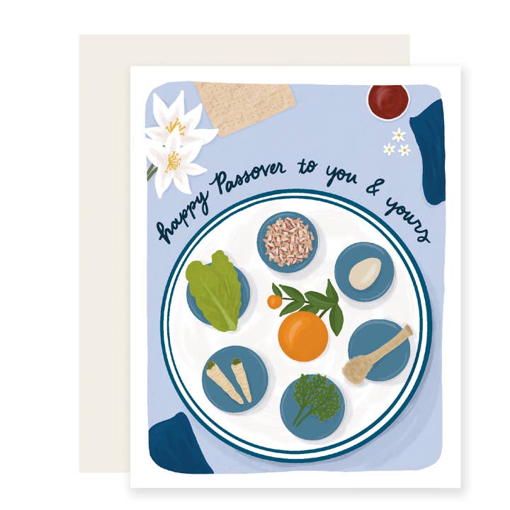 Seder Plate Card | Happy Passover Card for wholesale by Slightly Stationery