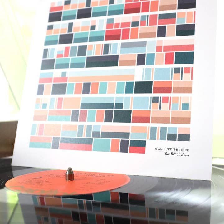 Beach Boys - Wouldn't It Be Nice | Impression musicale en blocs de couleurs, partition murale, cadeau de chanson personnalisé, cadeau unique pour fan de musique pour la vente par Soundscape Studio