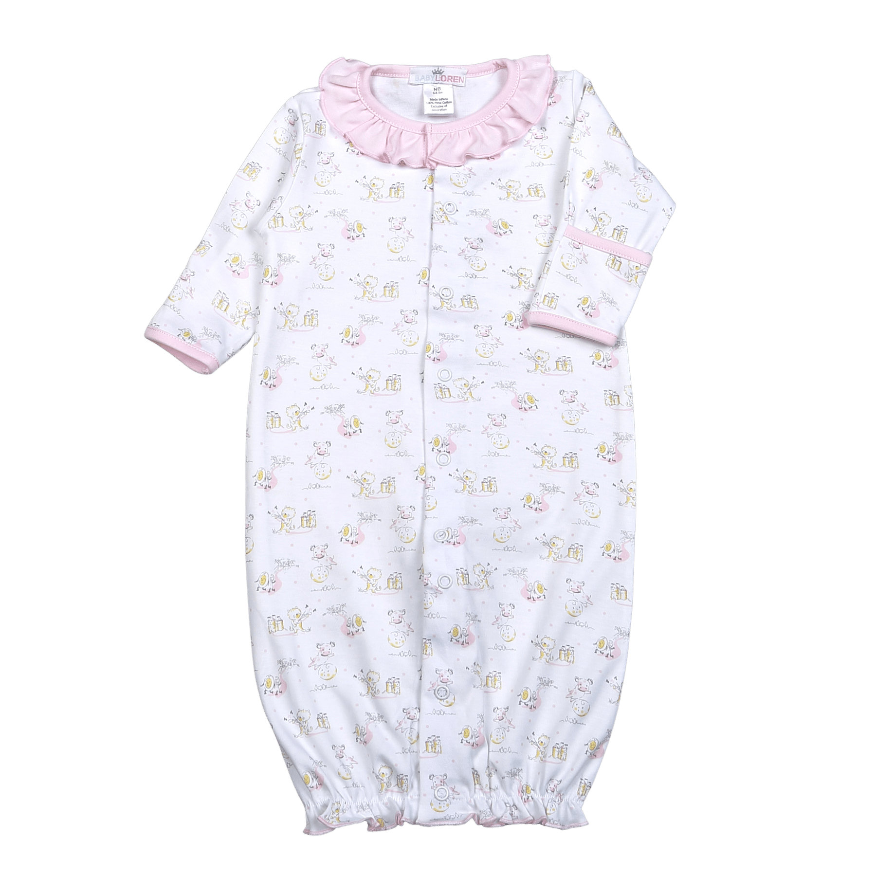 Baby Loren – Großhandel Babykleid – Baby – NRG-211 Kinderreime Rosa Pima Strampler0