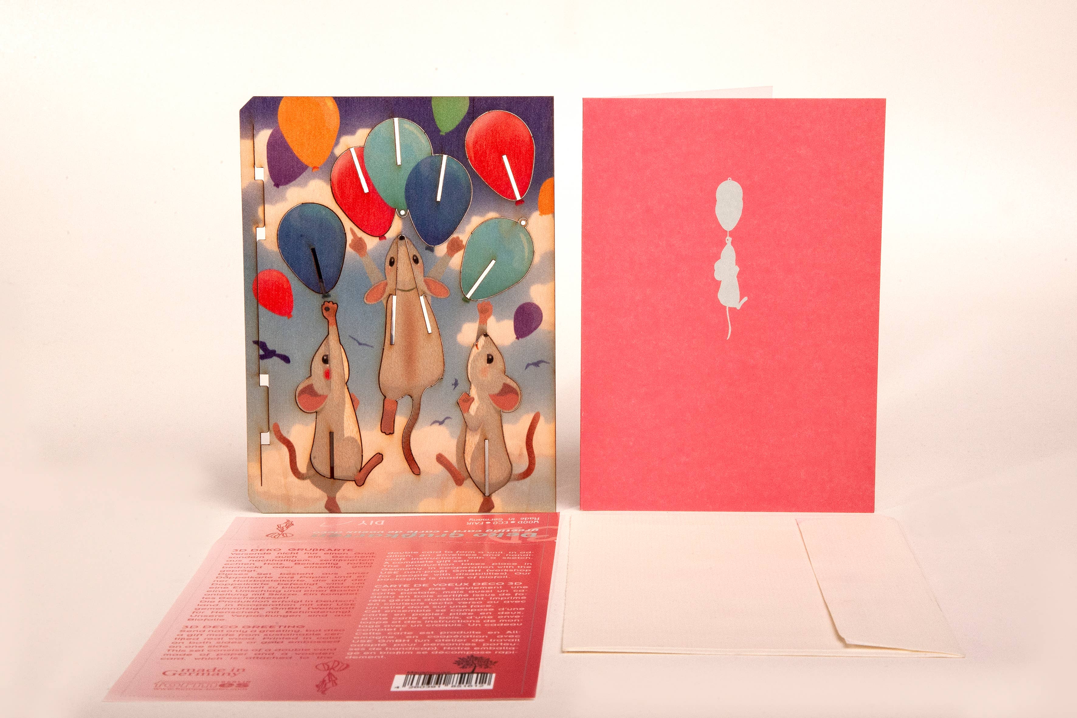 Formes Berlin GbR – postal de felicitações por atacado – Cartão de saudação decorativo 3D de rato2