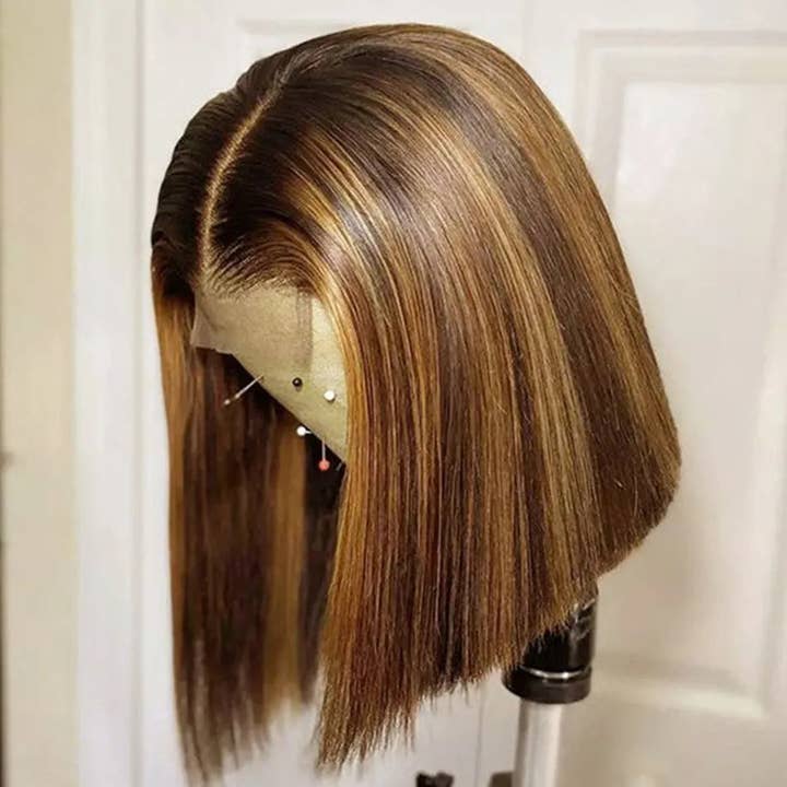 Milk & Honey - Wholesale Hair Extensions - Lace Closure Human Hair Wig - Highlight Brown & Natural Black