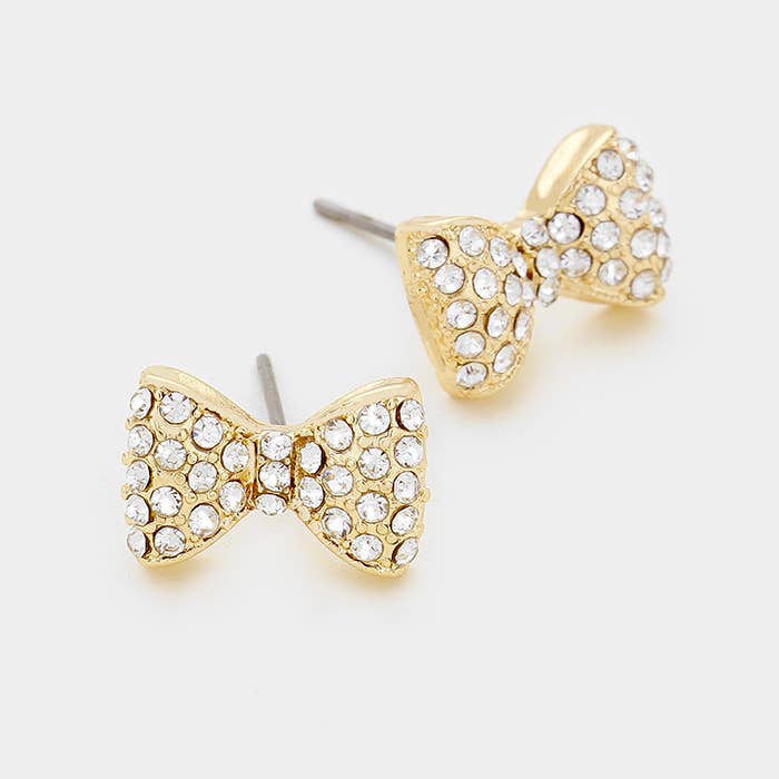 Sensibling Corp. - Wholesale Stud/Post Earrings - Crystal bow stud earrings2