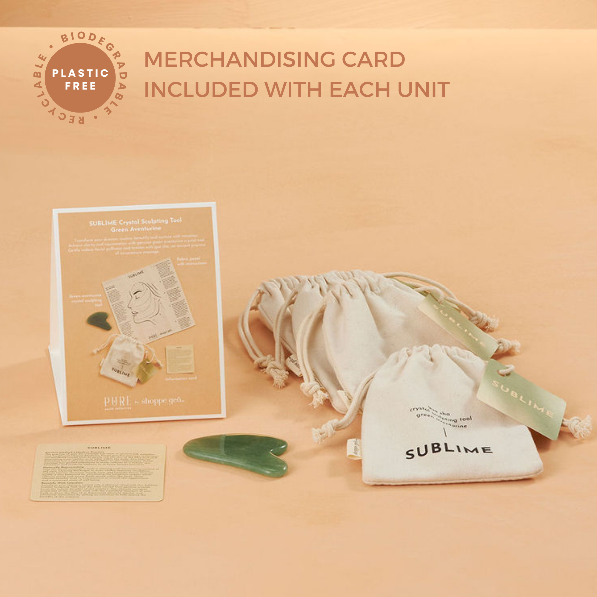 GeoCentral – wholesale Gua Sha tool – SUBLIME Gua Sha Crystal Sculpting Tool - Plastic Free3