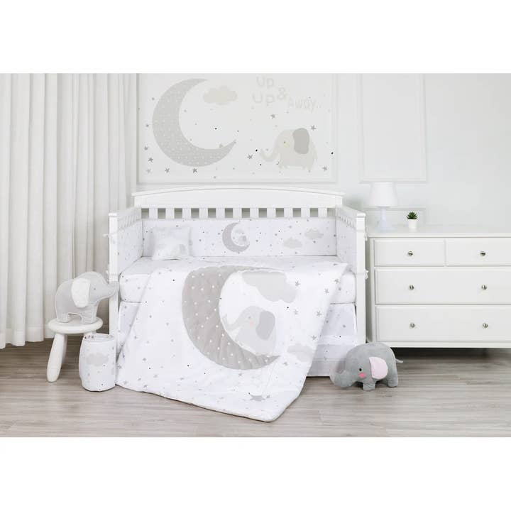 Good Moon Elephant 3 pc NURSERY BEDDING SET for wholesale by Nipperland
