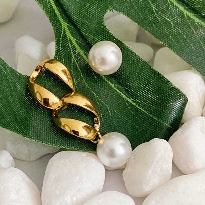 Unbalanced Hip Pearl Earrings for wholesale by Ellison+Young