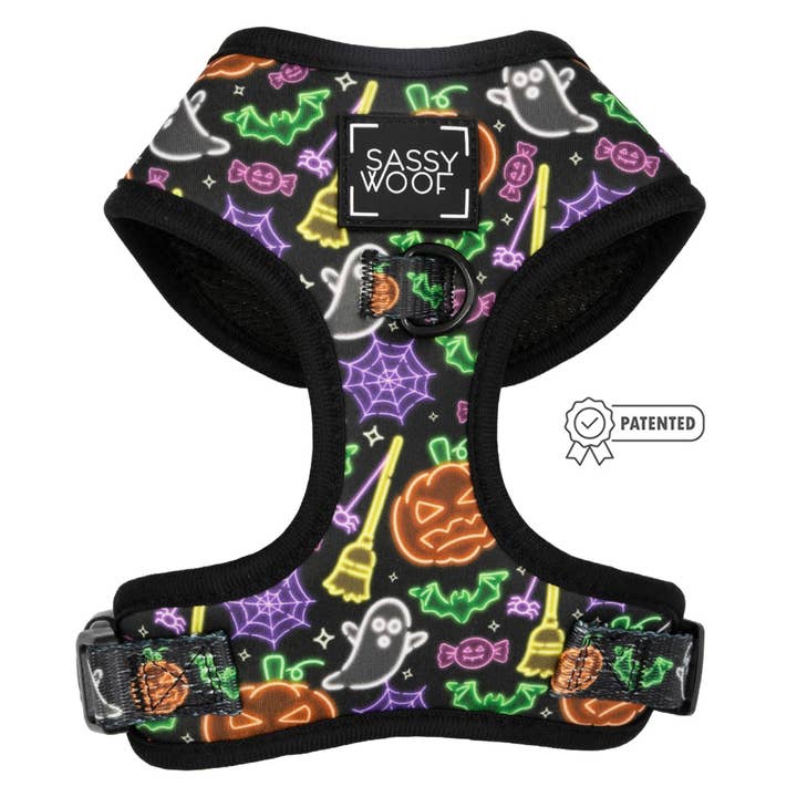 Dog Adjustable Harness - Neon Frights for wholesale by SASSY WOOF
