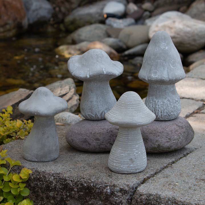 Cement Mushrooms (Pk/04 Ast) for wholesale by Audrey's Home & Gift