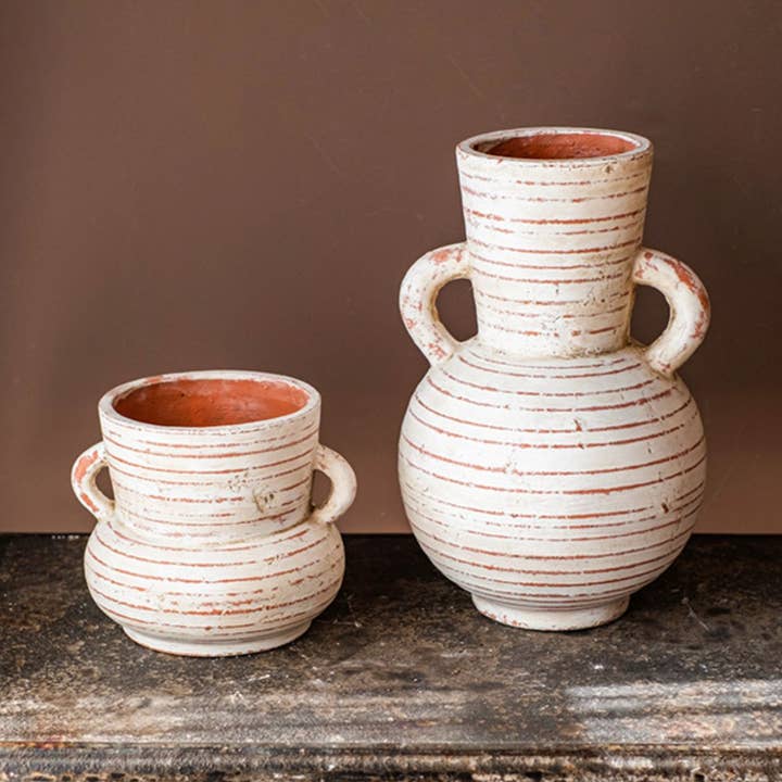 Terracotta Planter Vase with Handles for wholesale by Rustic Reach