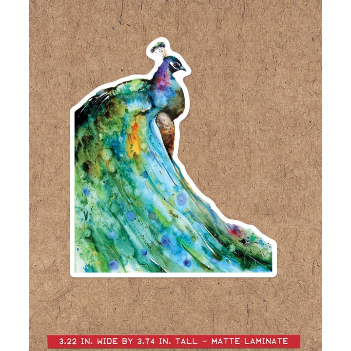 Autocollant 'PEACOCK' pour la vente par The Art of Dean Crouser Greeting Cards & Stickers