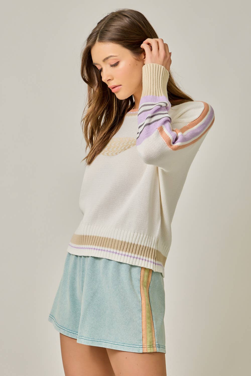 Mystree - Wholesale Knit Sweater - Women's - 61359 Color Block Pullover Sweater12