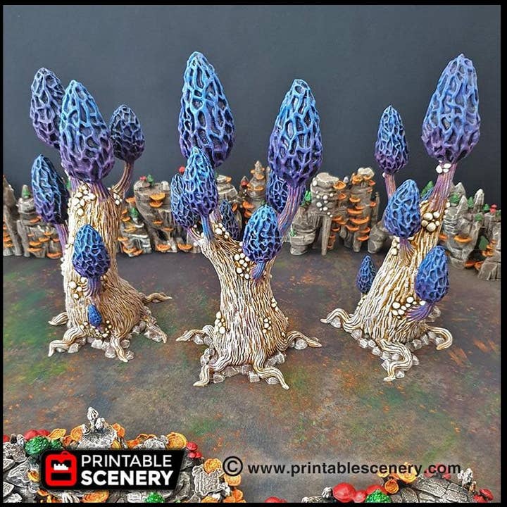 Ensemble d'Arbres de Morilles Envoûtantes - Décor Imprimable | DnD | Caverne | Marais | Terrain Dispersé | Wargame | Grotte des Gobelins | 28mm 15mm 32mm pour la vente par The Beaver and Broadsword