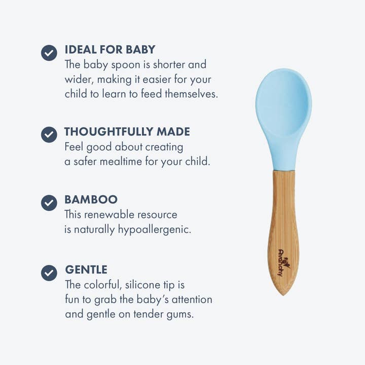 Avanchy - Wholesale Feeding set – Baby - Avanchy Bamboo and Silicone Baby Spoons (Older Babies)6