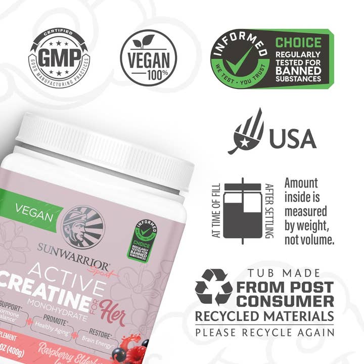 Sunwarrior - Wholesale Powdered Health Drink - Raspberry Elderberry Creatine Drink Powder For Her2