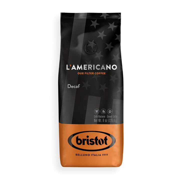 BRISTOT - Wholesale Ground coffee - L‘AMERICANO DECAF GROUND COFFEE - 8 OZ