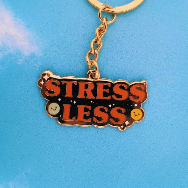Stress Less Keyring for wholesale by Quinn's Pins