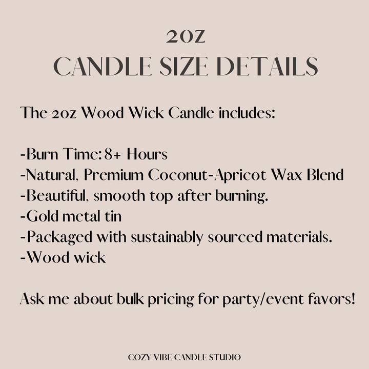 Cozyvibecandlestudio - Wholesale Travel Candles - Cedar Cottage | 2oz Travel Candle