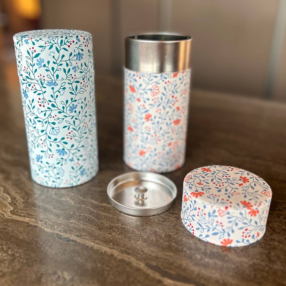 Tea soul – wholesale Matlåda – Kano-behållare 150 g med blommönster, olika färger2