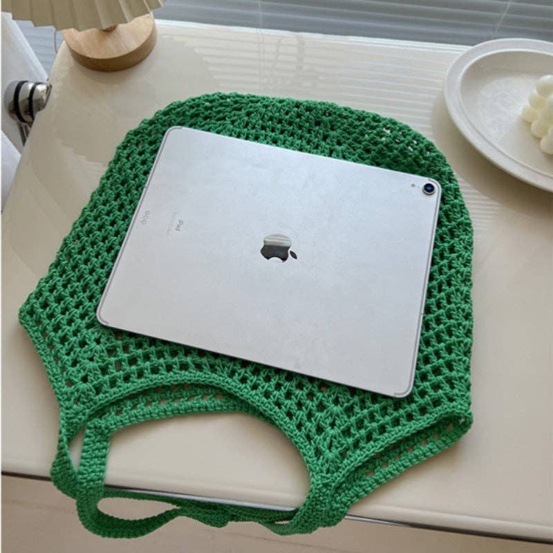 Dipped Shop - Wholesale Beach Bag - Solid Color Hollow Out Simple Beach Shoulder Bag DPB17249