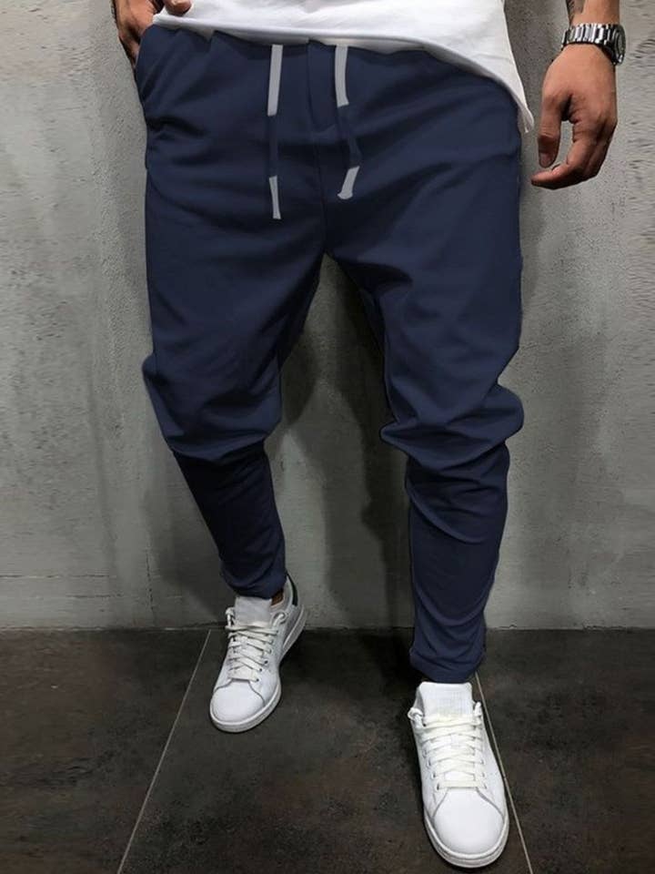 Blak Wardrob – Engroshandel Bukser - Herre – Herrebukser i store størrelser med snøre og kort slim fit.