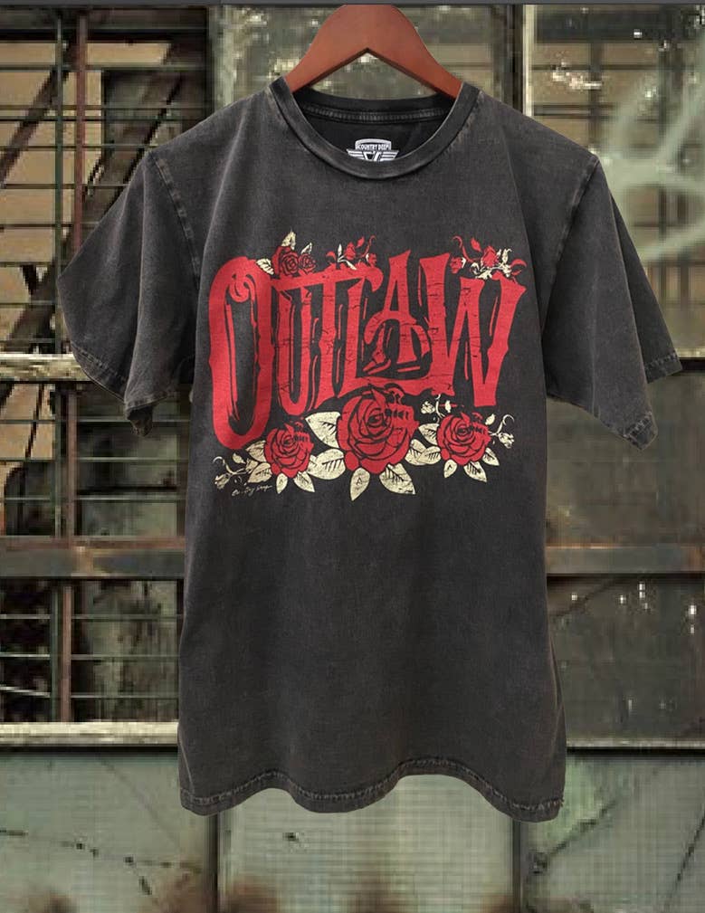 Faded Black Outlaw Vintage Relaxed Acid Wash unisex Tee    for wholesale on Faire0