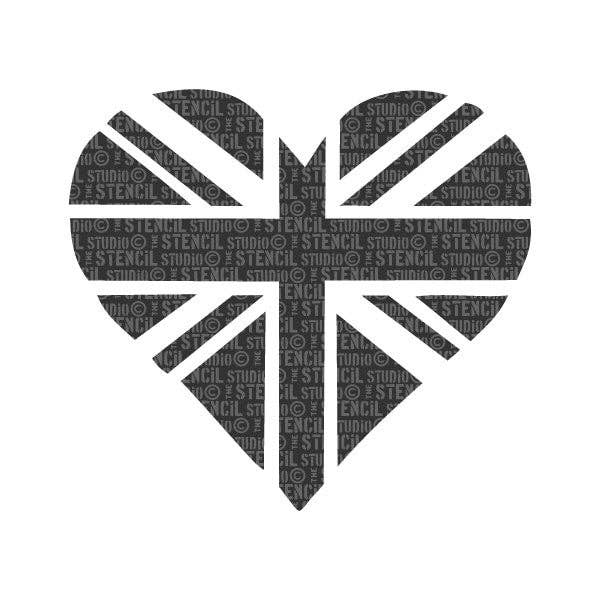 The Stencil Studio - Vente Pochoir - Pochoir cœur Union Jack