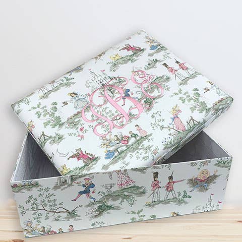 MARCELA – wholesale Keepsake box – Child & baby – Large Baby Keepsake Box-Over the Moon Nursery Rhyme Toile1