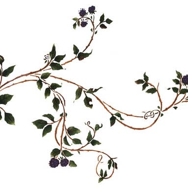 Blackberry Vin En Wall Stencil for engroshandel hos Designer Stencils