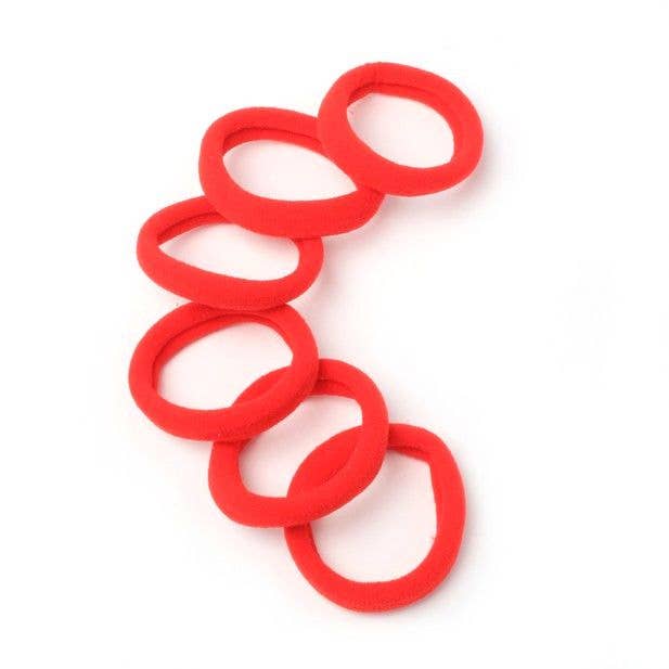 Inca UK – wholesale Hair tie – Jersey Elastics - Red - Card of 6 - 8mm Thick1