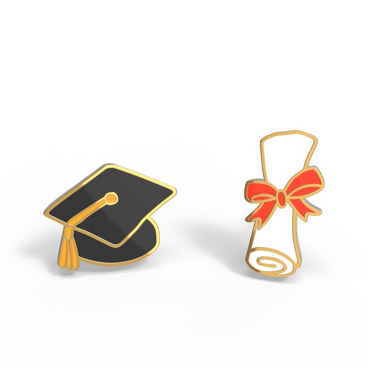 Yellow Owl Workshop - Wholesale Stud/Post Earrings - Grad Diploma Earrings - Gold Graduation Statement Studs