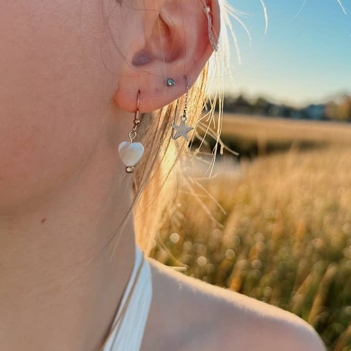 Salt & June - Wholesale Dangle Earrings - Shell Heart dangle earrings1