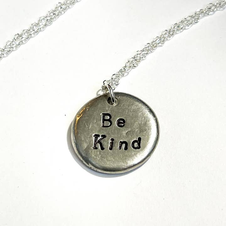 Steph Barnes wearables & interiors – wholesale Pendant/charm necklace – ‘Be Kind…of a bitch necklace in silver tone2